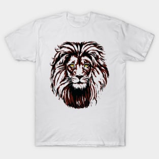 Colorful Lion - Lion Head Burgundy T-Shirt